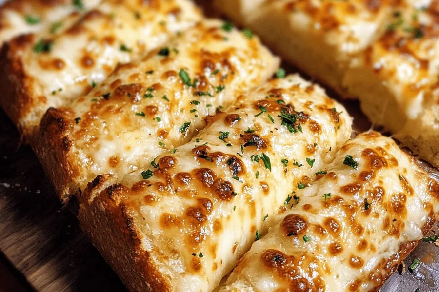 Italian Cheese Bread: cheesy pull-apart bread with herbs, cut into strips