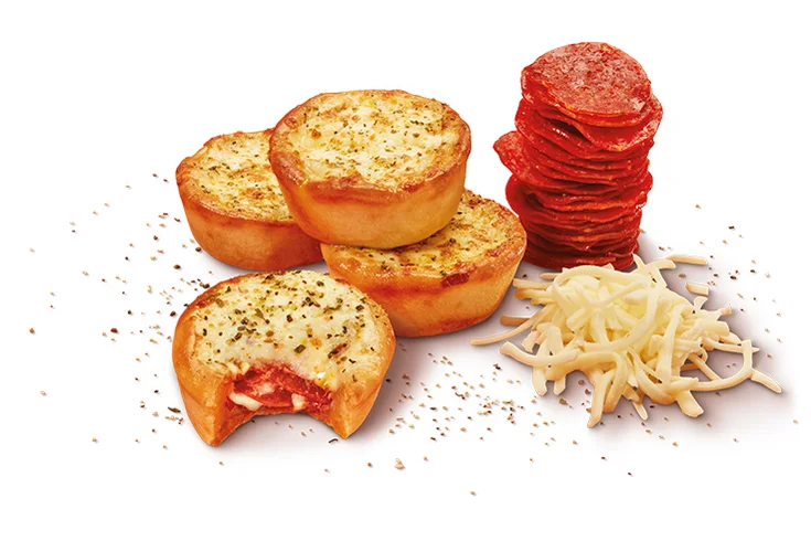 Pepperoni Crazy Puffs, golden handheld pizza puffs