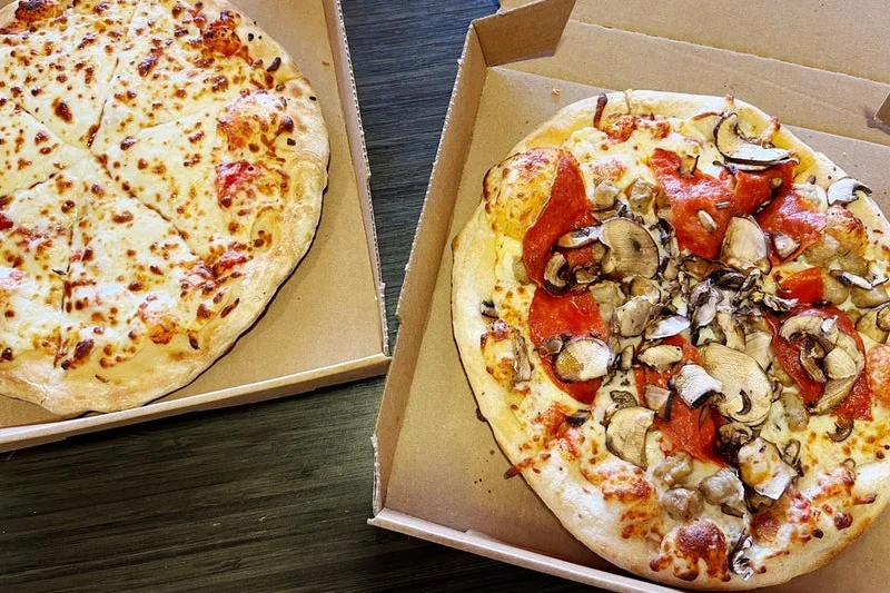 The 9.99 value menu, two pizzas ready to share